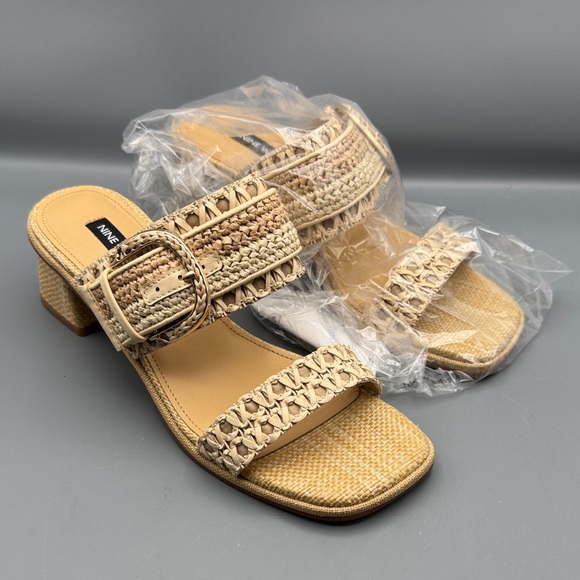 Nine West Ebels Block Heel Slide Sandals - Picture 1 of 4